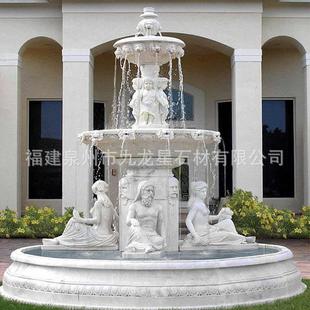 喷泉户石大外庭院鱼池水景造景花园水池欧式 6035型假山流水喷