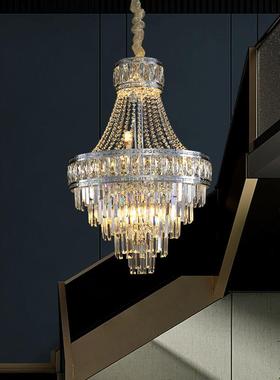 轻奢复大吊灯客厅式楼中酒店大厅餐梯厅水晶灯空跃层别墅90386旋