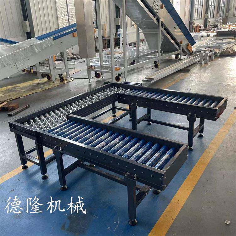 手u型万向传平台转弯输辊送机金属配件组装流水DL-GT658线推滚珠