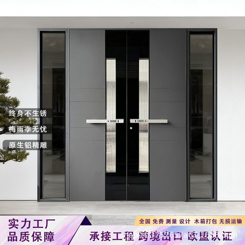 烤漆玻璃别墅大门双开门农村自建房大门防盗门子母门入户门进户门