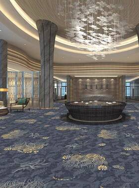 阻燃B1201毯级花会厅地地垫中印国红喜庆大厅宴地毯满铺对花地毯