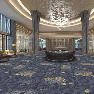 阻燃B1201毯级花会厅地地垫中印国红喜庆大厅宴地毯满铺对花地毯