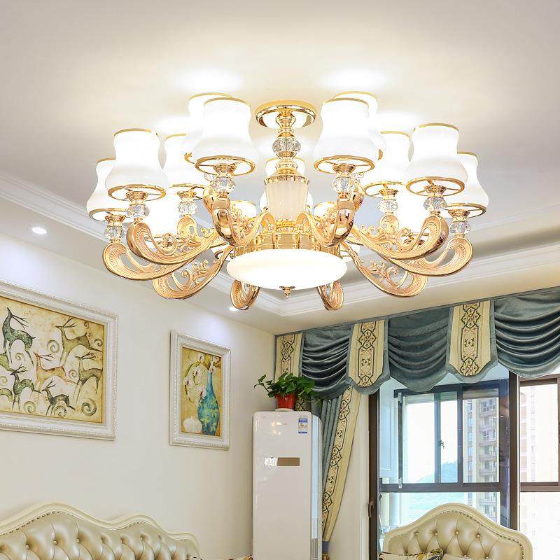 欧家式9客厅水晶吊灯大气奢华201年款餐189厅灯卧室用现代简约灯,家装灯饰光源,智能吊灯,淘宝优惠券,粉丝福利购,淘宝优惠卷