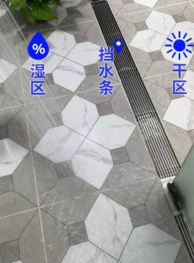 30T68淋浴4臭不锈钢淋碍浴室漏加长条无障推拉门卫生间隐形防地地