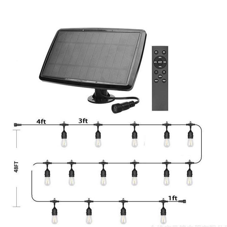 1白5LE营D遥控诞灯串节日户外防水装饰暖光灯太阳能S圣14露灯Z-2