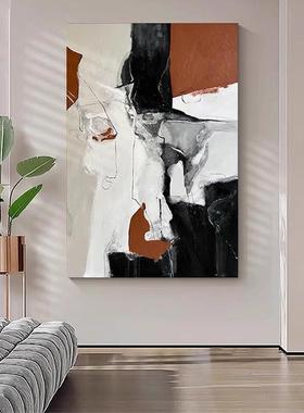 现代简风客厅入门玄关装2饰画高绘档大气205挂画抽象手油画TMK494