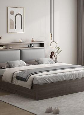 落床实木地软床家用主卧1包米5双经人床出租房HOQ用济型1.8m单人