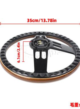 14寸桃木169071实木汽转车向盘复古赛车方向盘4寸英深色木柄汽车
