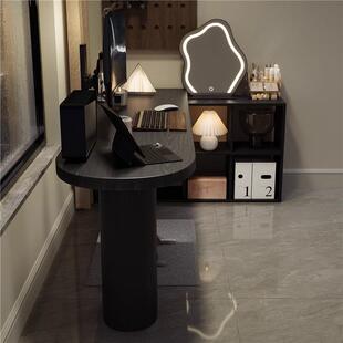 严黑色转带书桌UQMl角型柜子实木电脑桌拐角办公桌选卧室梳妆台一