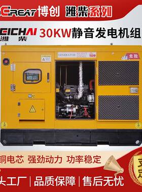 30KW备静办音箱柴油发电机组LJC选公楼用电源箱体颜色可择