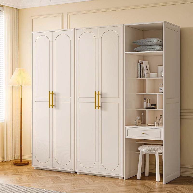 白色实木衣柜家用卧小户型室式轻奢法自由组合收纳多门YD-158落地