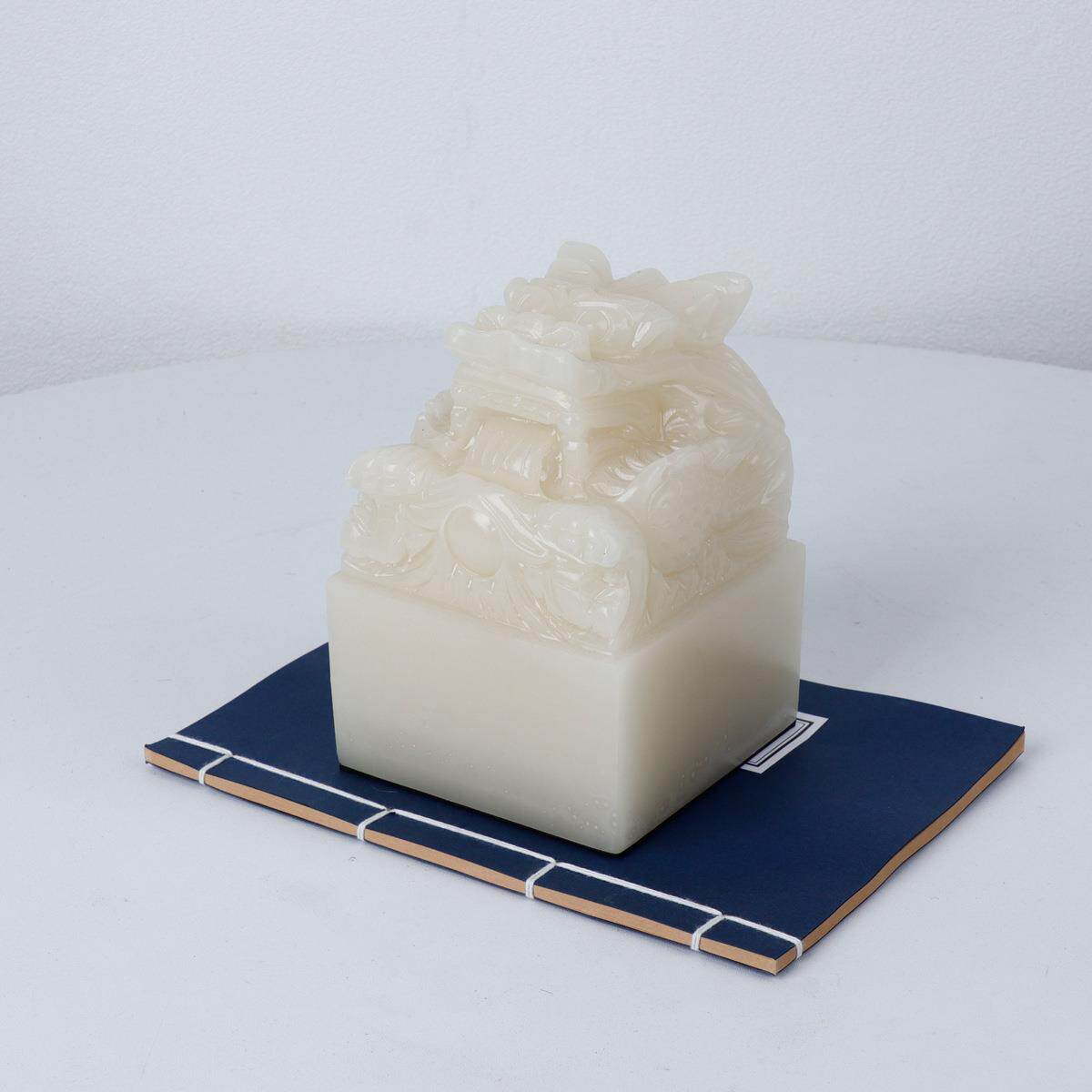 新中式茶室书房设计师软装陈列摆设树脂玉玺装饰品样板间简约摆件