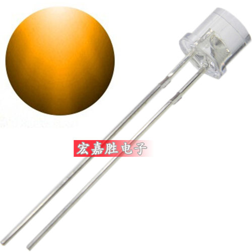 【工厂供应】5mm平头白发橙色LED灯珠5MM平头橙光发光二极管