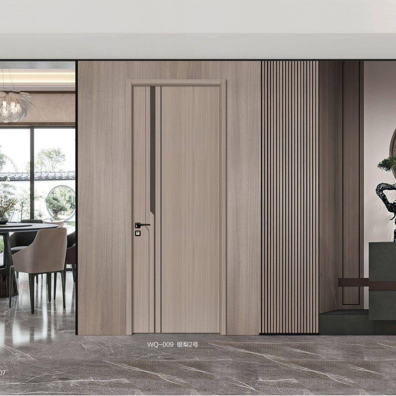 江山木门直销简约时尚优质PVC免漆复合科技木室内门