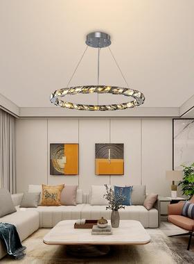 新款简约轻奢水晶吊灯客厅现代高档LED灯饰卧室主卧书房餐厅灯具