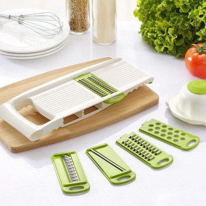 包邮厨房多功能切菜器刨丝器5件套土豆切丝切片器磨蒜泥器,厨房/烹饪用具,多功能切菜器,淘宝优惠券,粉丝福利购,淘宝优惠卷