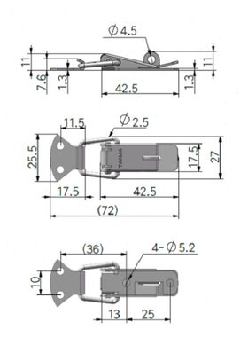 A08B SS316不锈钢搭扣保温箱扣快速松紧扣子母扣Toggle不锈钢合页