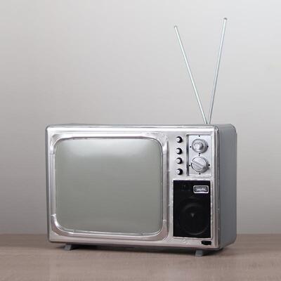 复古怀旧701275代0年老式黑白电视机模型道具饰酒吧8餐厅饭店铺装