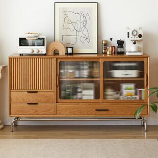 古客厅实木餐边柜复wyy24072古推中拉门靠墙柜落地风储物水橱吧咖