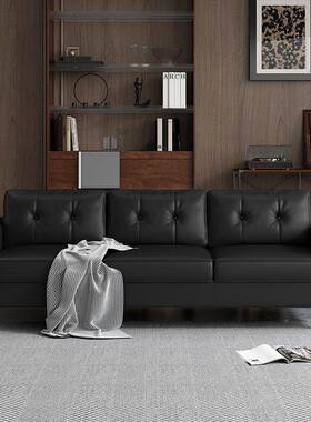 公寓沙发小户型租出房客厅双理发皮店棋牌室休息接待黑色FLW布人