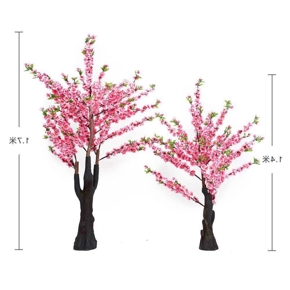 春节新年装饰品仿真桃花假树盆栽商场美陈橱窗道具摆设装饰桃树