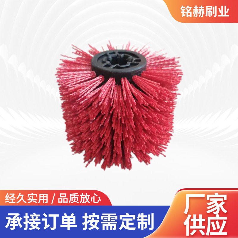 磨料丝清洁滚刷小号加密不掉毛小辊刷圆形轮刷异形工业抛光打磨刷