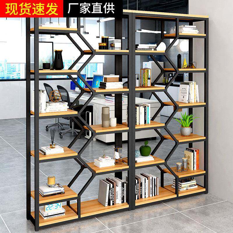铁艺书架置物架多层落地办公室屏风装饰品摆件形象墙可移动展示架