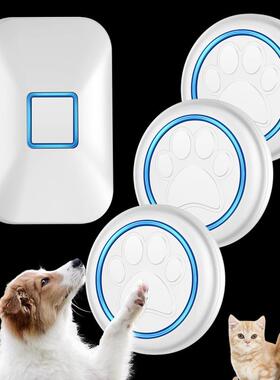 无线狗狗门铃训练的狗铃防水触摸按钮LED闪光灯3接收+1按钮