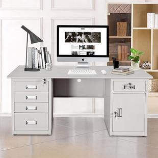 钢制办公桌1.4米台式 电脑桌简约现代单人职员桌铁皮写字桌工作台