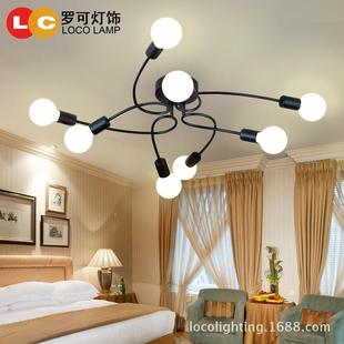 Amazon创意个性 简约现代北欧铁艺吸顶灯卧室客厅餐厅ebay