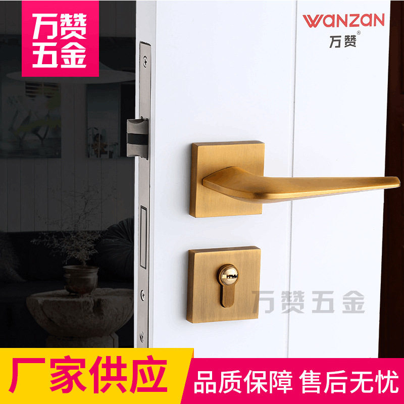 新款黄古铜门锁 欧式木门卧锌合金锁 房门锁静音门锁 量大优先