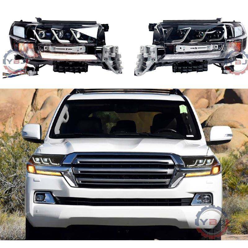 16-21陆巡大灯led三透镜流水转向灯LC200呼吸前照灯改凌志GRJ200