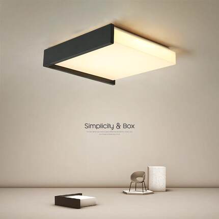 书房灯led吸顶灯现代简约时尚方形个性创意客厅卧室北欧房间灯具