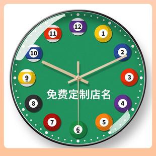 ?台代球钟表Fh d$p球俱乐部定制挂钟log桌o店名现自动对时钟挂