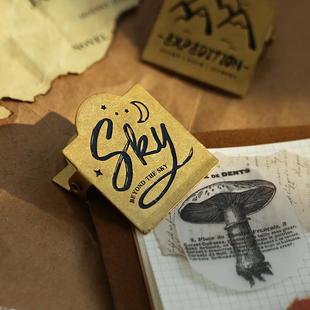 本鲤社铜夹子水彩手帐金属票据夹复古夹黄做旧旅651行饰笔记装夹