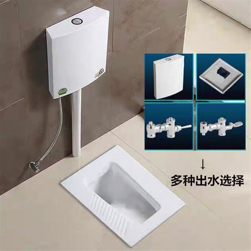 美标蹲便器工程家用防臭防滑大便池大便器水箱套T装卫生间蹲坑蹲