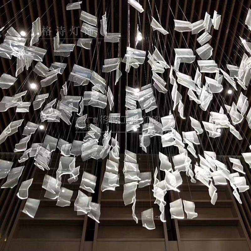 格诗发光克力书亚页宴696吊灯酒会店所商场中庭装饰灯会厅新中式