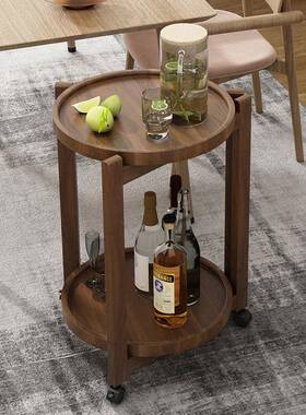 边几茶几茶车发一体茶水带沙轮UXK实木茶桌动移置物架用家客厅