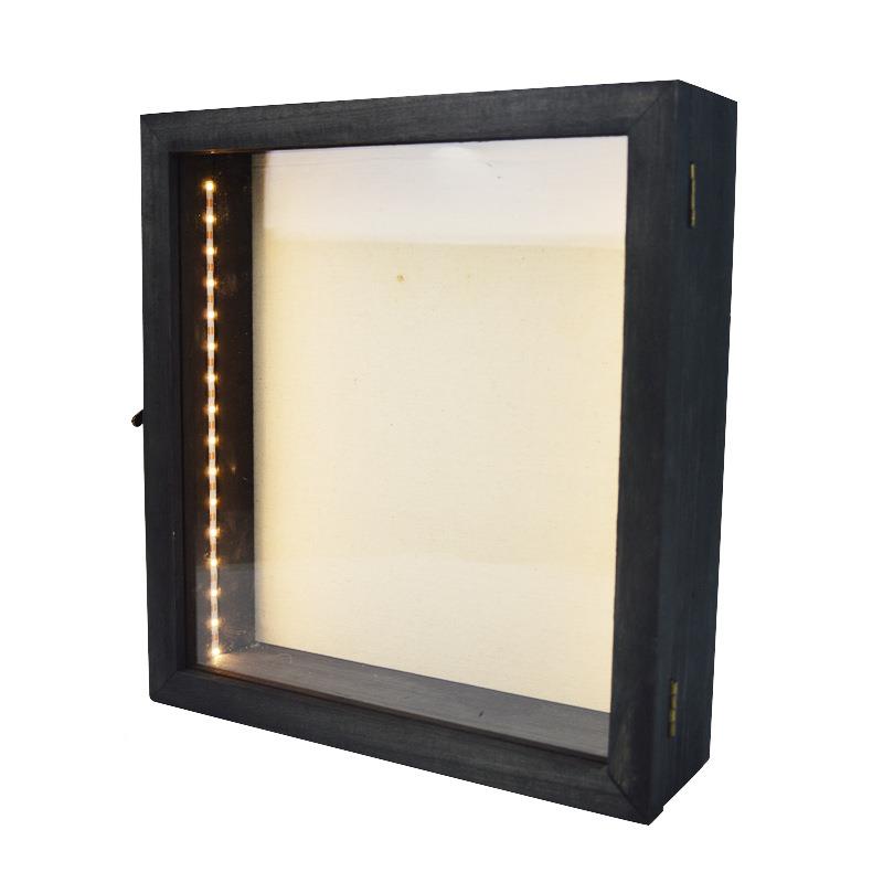 干花相框实首饰收纳台盒/中空画照片展示框家居木摆创框意家居摆