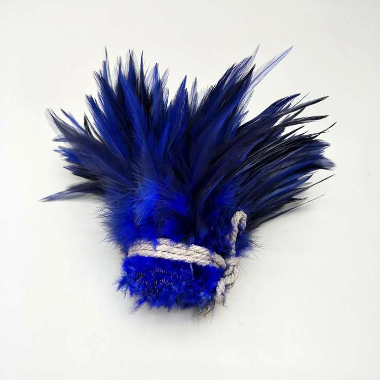 产地货源5毛-6英寸色鸡毛DYF逗猫棒配件di彩手工羽服装y辅料装饰