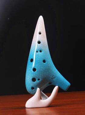 品陶渐变12孔陶笛中音TRPC调AC专业演奏新二教学十孔笛厂家