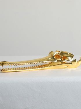 造现代样板间金金头色鱼骨型属抽象ANO摆件装饰客厅家居托盘陈列