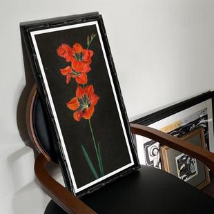 陌上花开景装 饰画画客厅沙发背高关级感挂玄过DMD道走廊ins风竹节