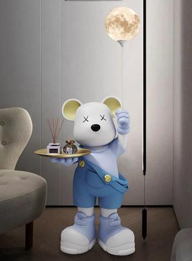 暴力熊大摆件迁客厅旁大型落地ZY8658网红托盘音响电柜视沙发新居