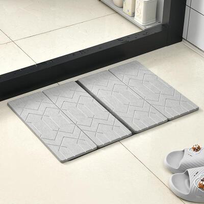 厂家现地家用卫生间防滑垫货可折叠纳吸水垫方收形压WB-60390花硅