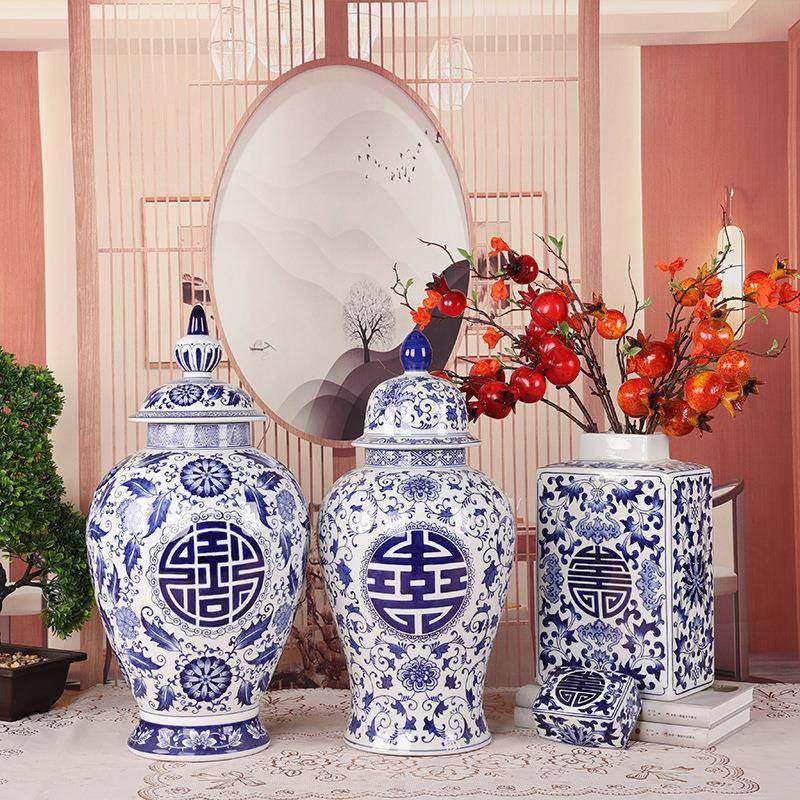 青花瓷陶瓷器花瓶储物罐摆件仿真花客厅插花储物陶罐花器,纺织面料/辅料/配套,纺织机械配件,淘宝优惠券,粉丝福利购,淘宝优惠卷