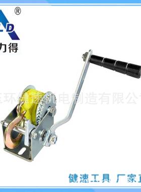 倍力得迷你绞盘手动绞盘手摇船用500磅(lbs)配织带KW500