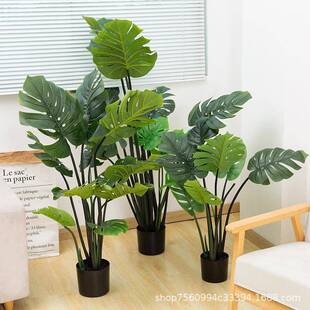 伊伦仿真树龟背仿真1.2米1.5室内户外人造假绿植盆景装饰植物造景