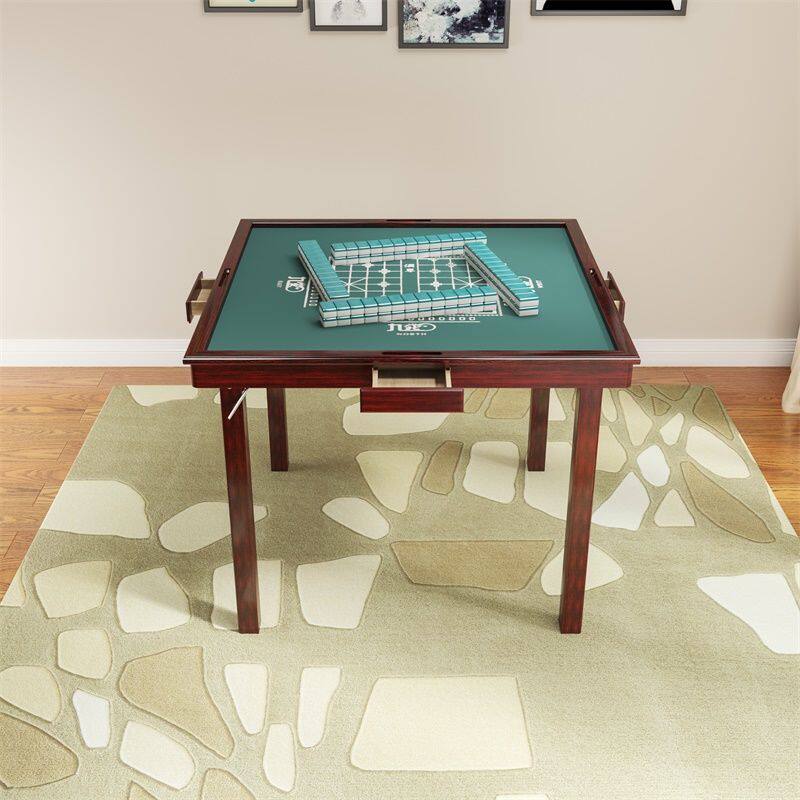 简易折叠实木麻将桌象棋桌棋牌桌手动多功能两用便携式麻雀台餐桌
