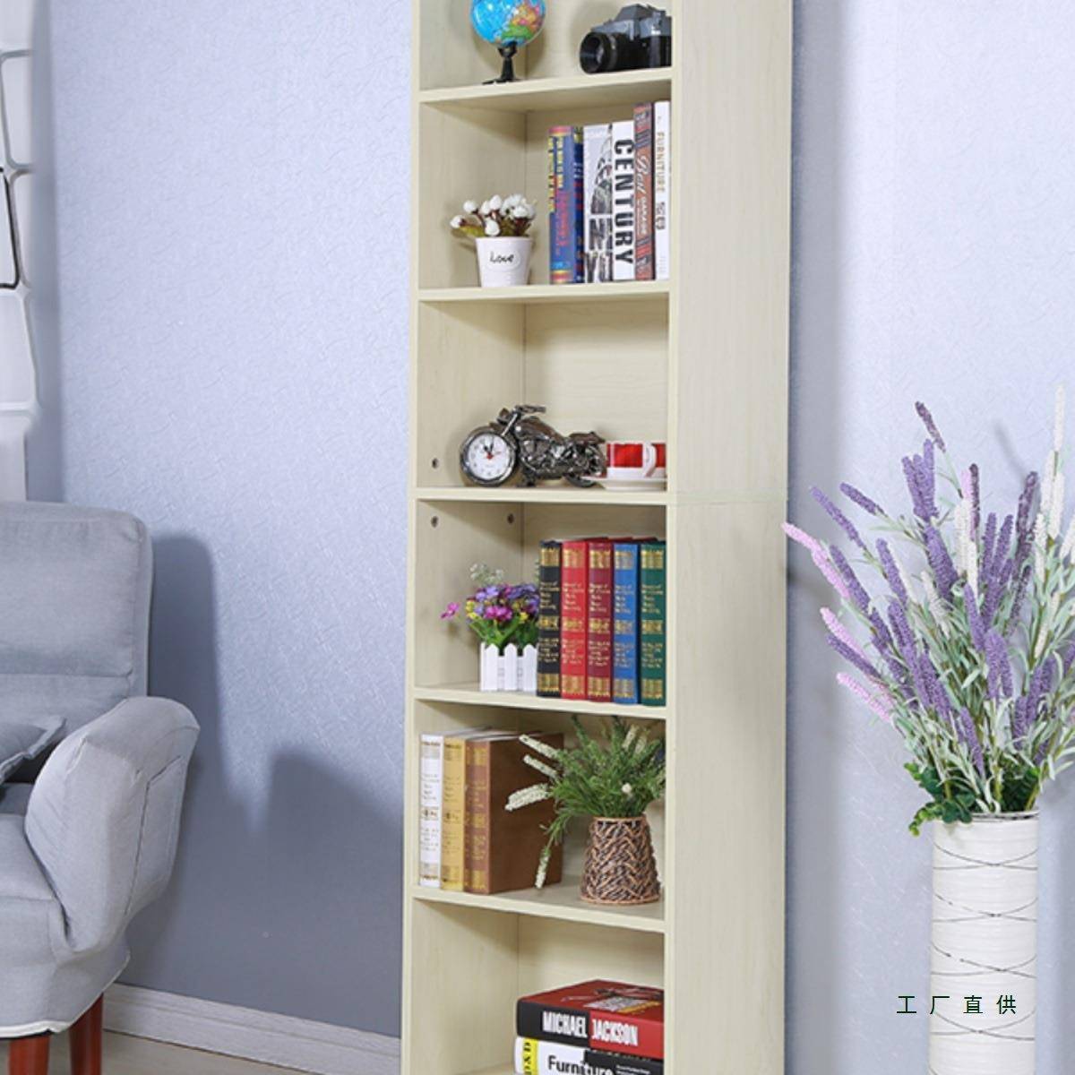 现落代简约书架书柜收纳柜储物柜简易置地儿书柜童物架窄柜985w&